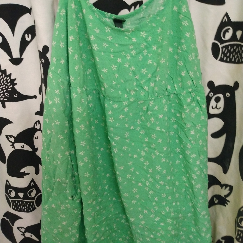 Green empire waist mini sundress